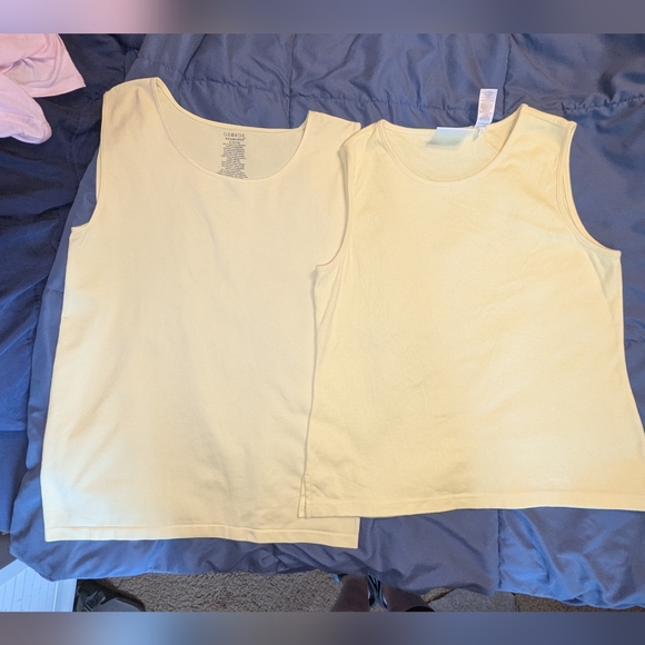 Liz Claiborne Tops - George & Liz Claiborne Sleeveless pale yellow tops Large. Qty. 2